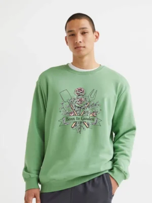 Born To Garden Shirt  Elegant Rose And Gardening Tools Design Tee Sweatshirt