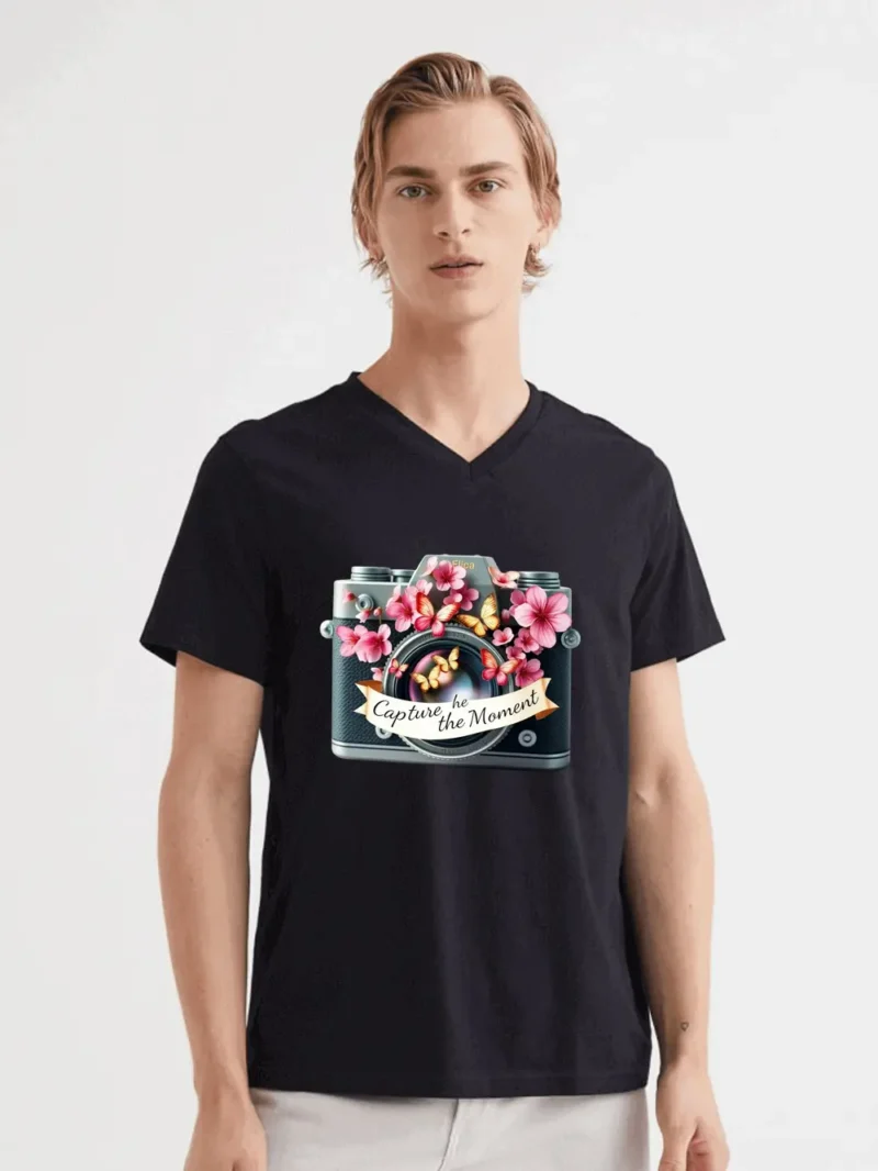 Capture The Moment Shirt  Floral Butterfly Camera Illustration Tee T-Shirt