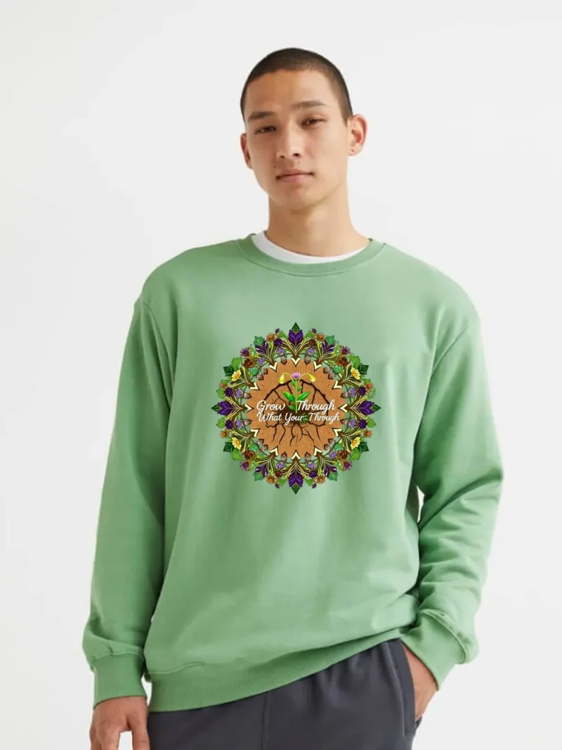 Grow Through What Youre Going Through Shirt  Inspirational Floral Mandala Tee Sweatshirt