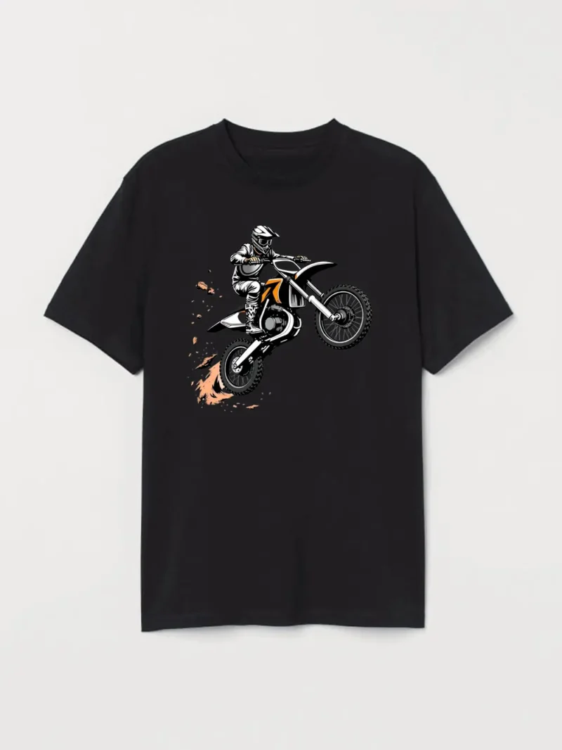 Motocross Jump Rider Shirt  Extreme Dirt Bike Racing Tee  Feciatee T-Shirt - Image 2