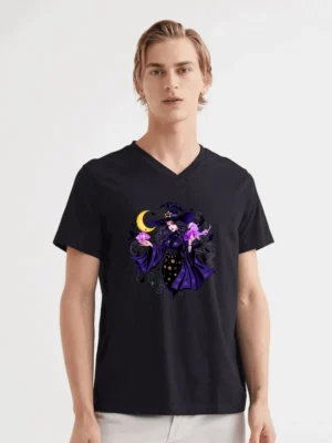 Mystic Witch Halloween Shirt  Gothic Sorceress With Ravens And Moon T-Shirt