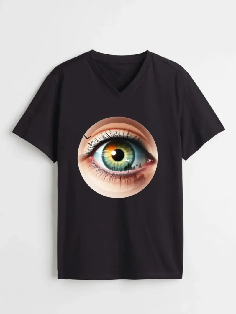Nature In Your Eye Shirt  Surreal Landscape Iris Photography Design T-Shirt - Image 2