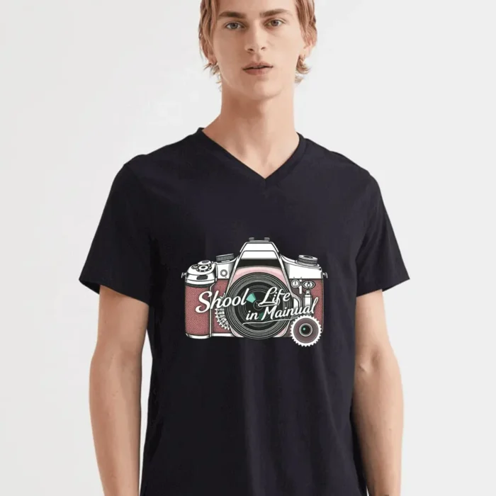Shoot Life In Manual Shirt  Vintage Hand-Drawn Camera Design Tee T-Shirt