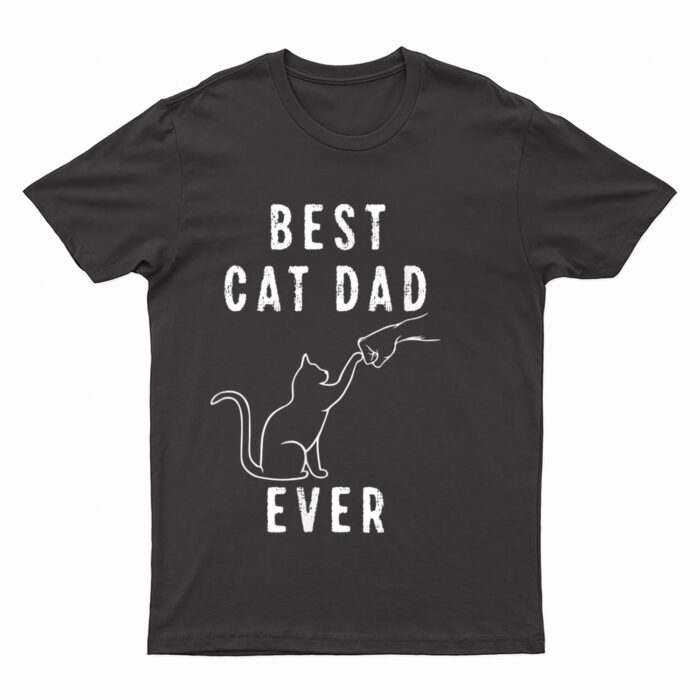 Best Cat Dad Ever Shirt Cat Daddy Paw Fist Bump Meow Cat T-Shirt