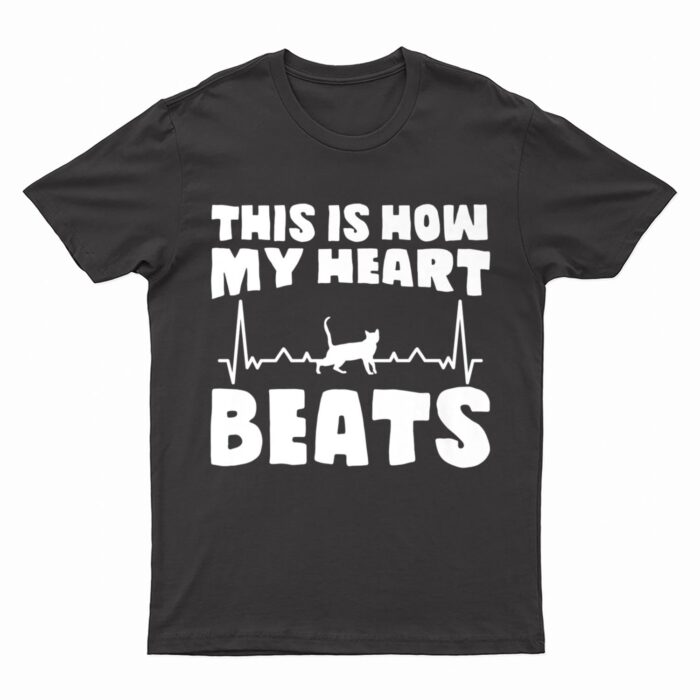 Best Cat Dad This Is How My Heart Beats Kitty Christmas Mom T-Shirt