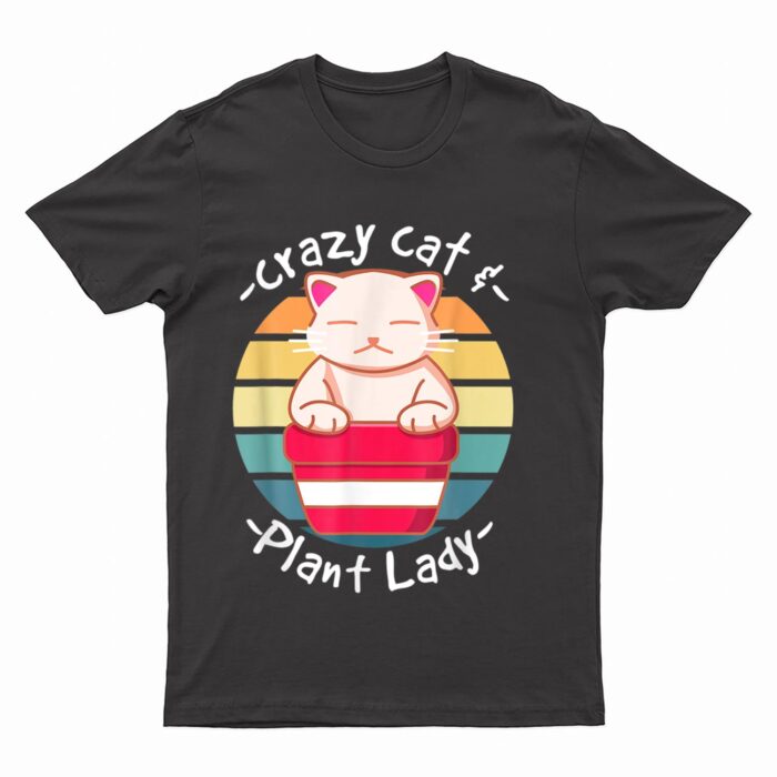 Cat Cactus Succulent Crazy Cat Lady Gardening T-Shirt
