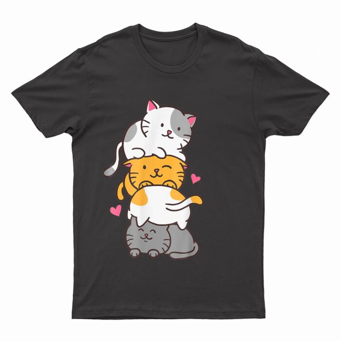 Cat Cats Cute Kitty Pile Anime Kawaii Neko Gift T-Shirt