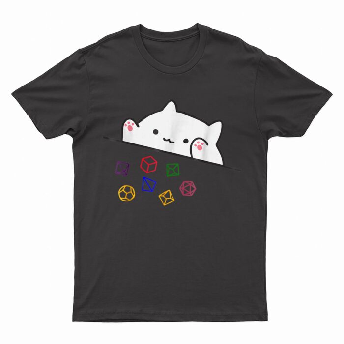 Cat Throwing Dice Tabletop Games Cute Kawaii Animal Lover T-Shirt