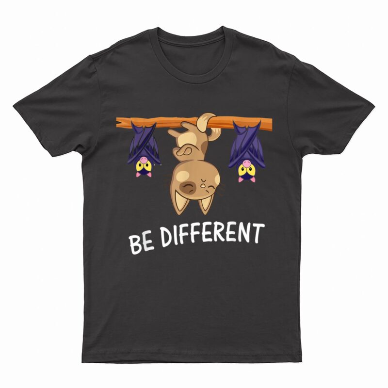 Cat with Bats Be different Funny Cat Lover T-Shirt