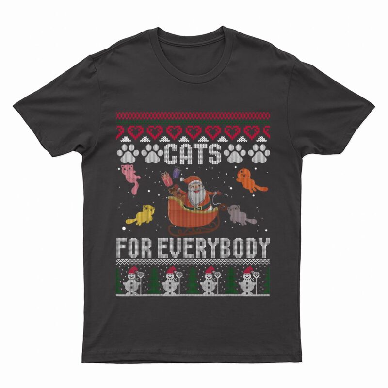Cats For Everybody Christmas Cute Cat Lover T-Shirt