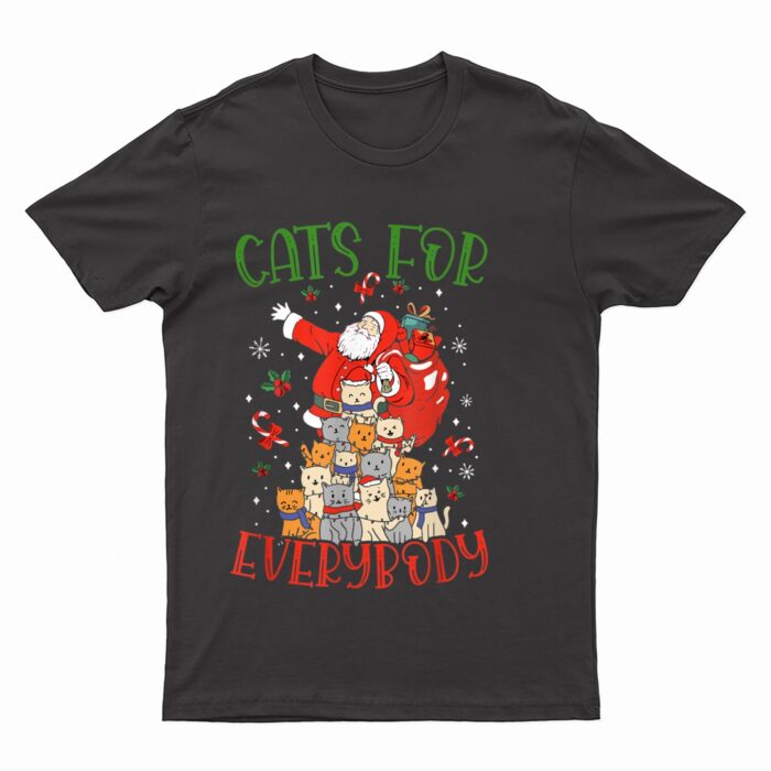 Cats For Everybody Ugly Christmas Cat Funny Xmas T-Shirt