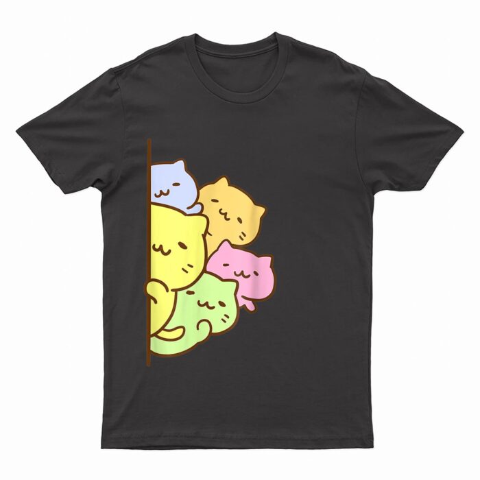 Cats Meowtain Cute Kitty Pile Anime Kawaii Gay Pride T-Shirt