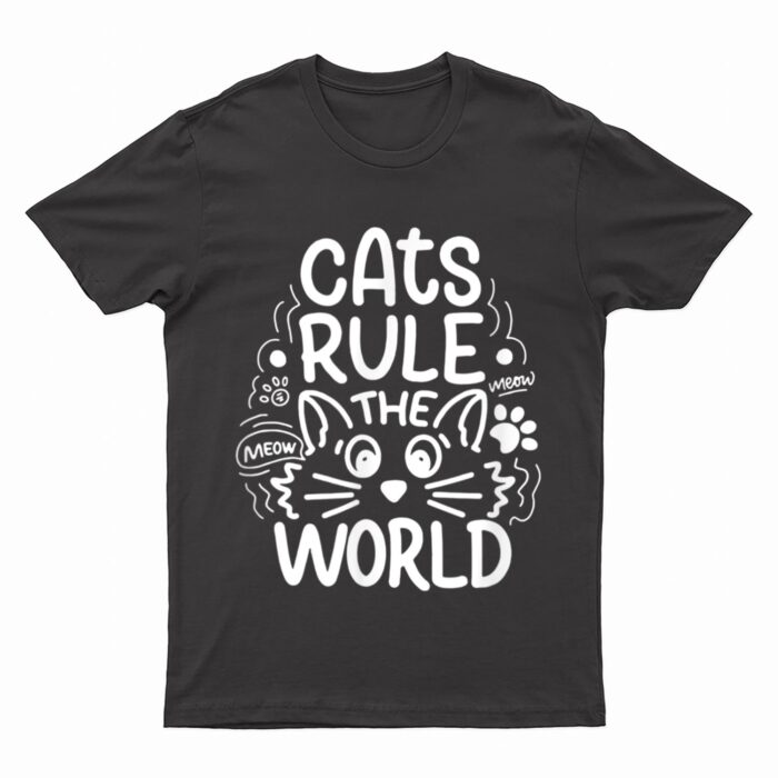 Cats Rule He World Funny Cat Lovers T-Shirt