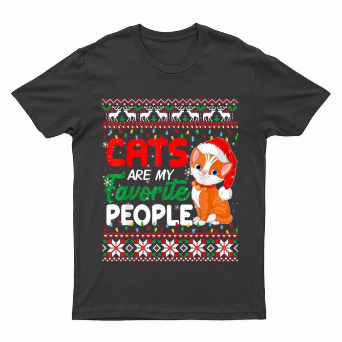Christmas Cat  - Cats Are My Favorite People T-Shirt