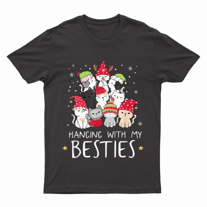 Christmas Cat Lover Christmas Tree Kawaii Cat Bestie T-Shirt