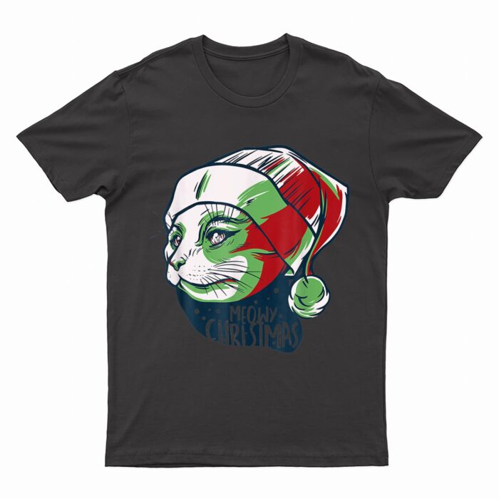 Christmask Cat Meowy Catmas Funny Men Women Ee Gift T-Shirt