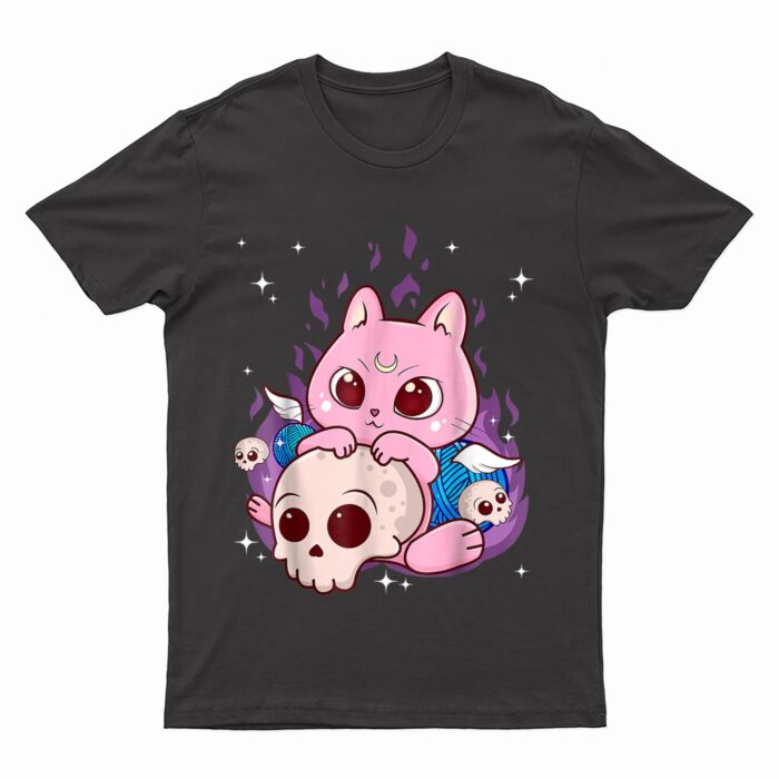Cute Anime Kawaii Cat Aesthetic Kawaii Pastel Goth Halloween T-Shirt