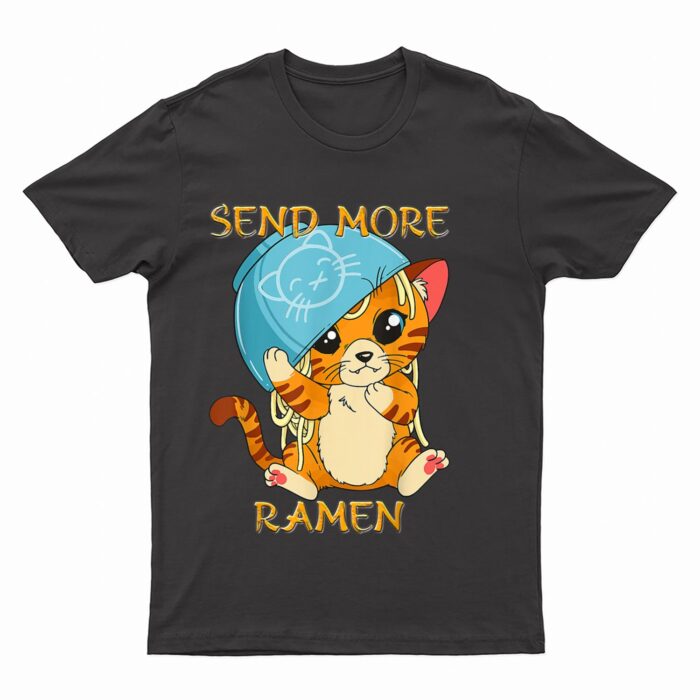 Cute Anime Kawaii Kitten Ramen Bowl Cat T-Shirt
