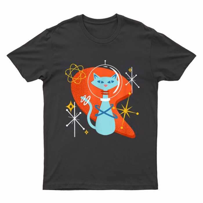 Cute Atomic Space Cat in Vintage Retro Vibes T-Shirt
