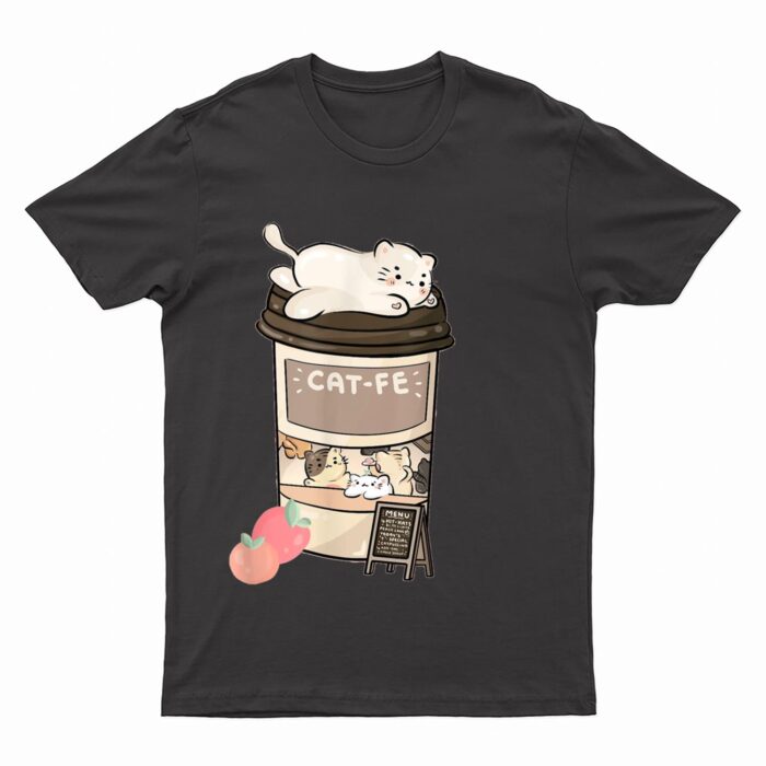 Cute Cat Cafe, Kawaii Cat Coffee, Anime Neko Kitty, Cat Puns T-Shirt