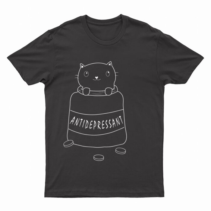 Cute Cat Drawing Cat Antidepressant T-Shirt