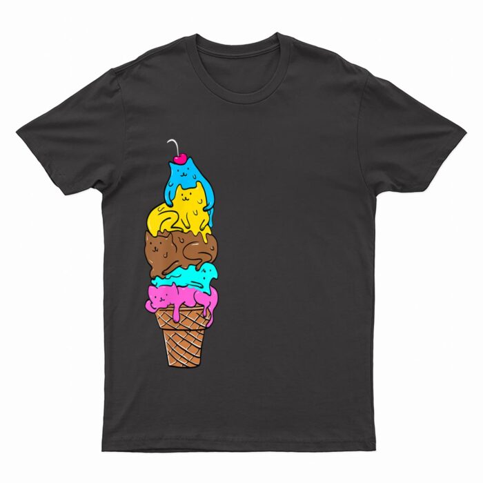 Cute Cat Ice Cream  - Kitty Cat Dessert T-Shirt