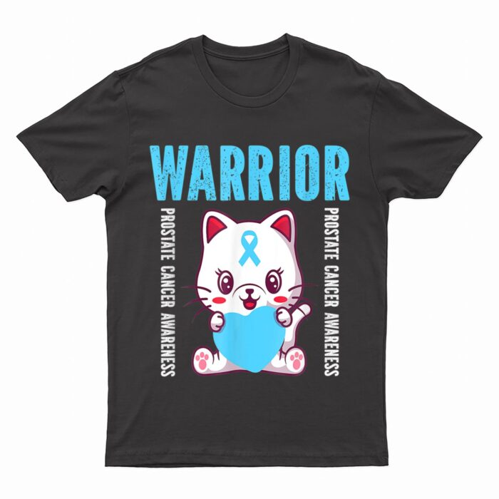 Cute Cat Warrior Prostate Cancer Awareness For Men And Women T-Shirt