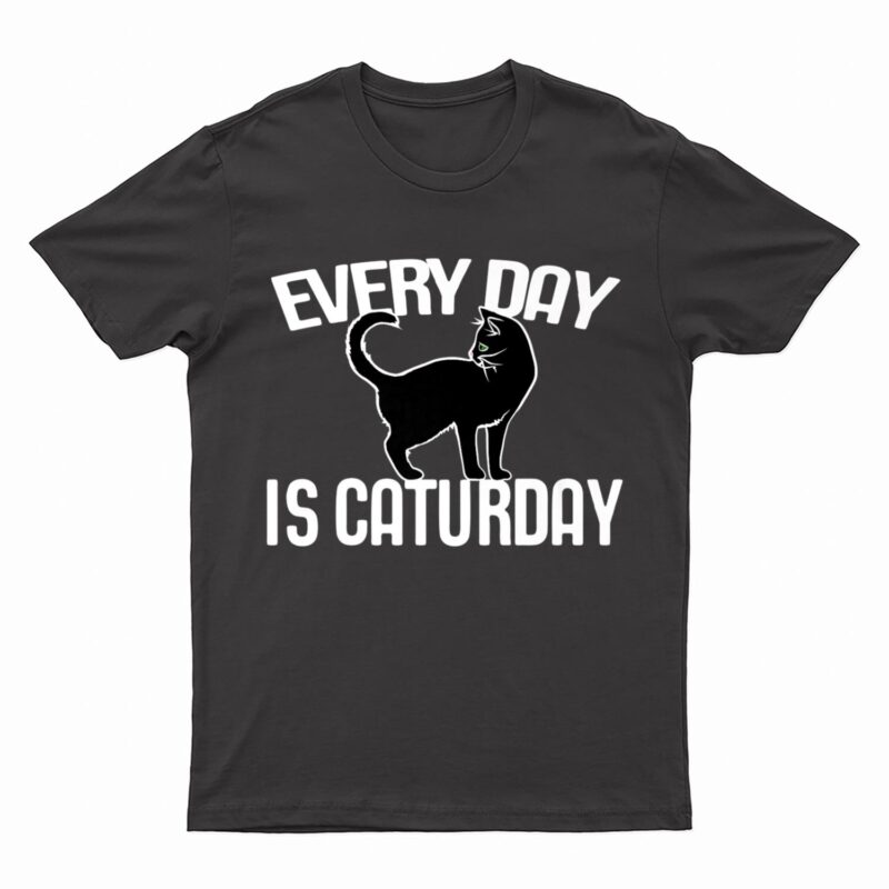 Every Day is Caturday black cat art cat people Premium T-Shirt