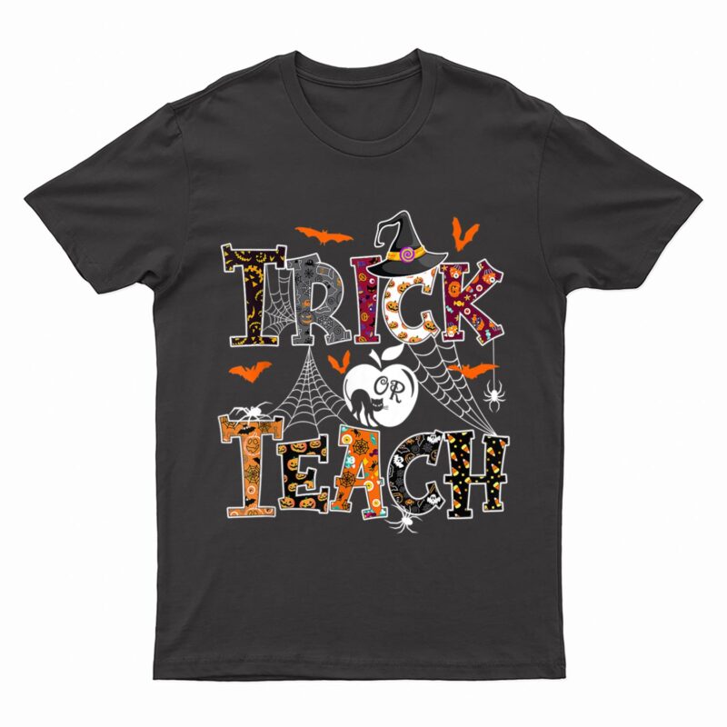 Fall Holiday Themed Thanksgiving Halloween Teacher Trick Or T-Shirt
