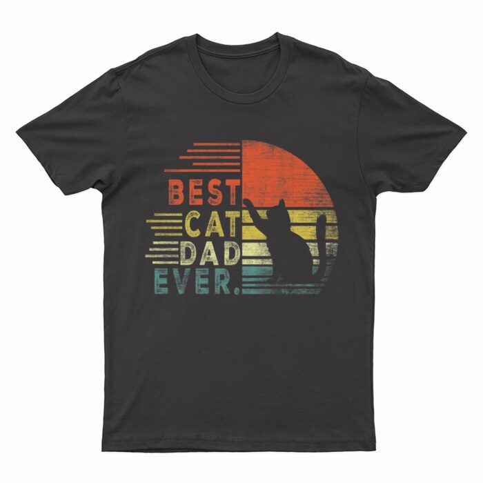 Father's Day Cat Daddy gifts 2022, Vintage Best Cat Dad Ever T-Shirt