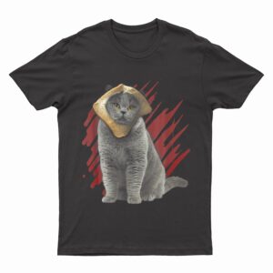 Funny Cat Apparel Cat With Slice Of Bread On Face Cat Lovers T-Shirt