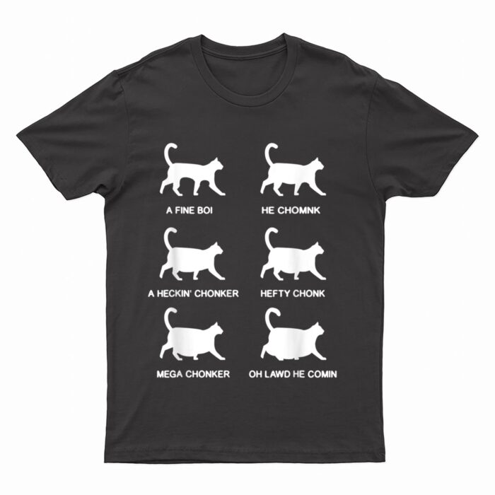 Funny Cat Meme Shirt Chonk Cat Evolution Chart For Cat Lover T-Shirt