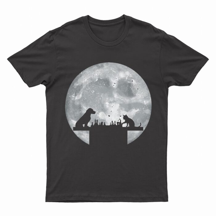 Funny Dog And Cat Chess Game Animal Chess Player T-Shirt
