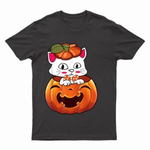 Funny Halloween Jack-O-Lantern Pumpkin Cat Gifts T-Shirt