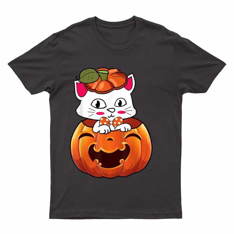Funny Halloween Jack-O-Lantern Pumpkin Cat Gifts T-Shirt