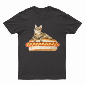 Funny Hot Dog Cat  by Zany Brainy, Cute Kitty Food T-Shirt