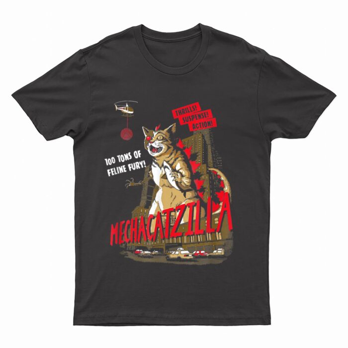 Funny Mecha Catzilla Cat Costume Halloween T-Shirt