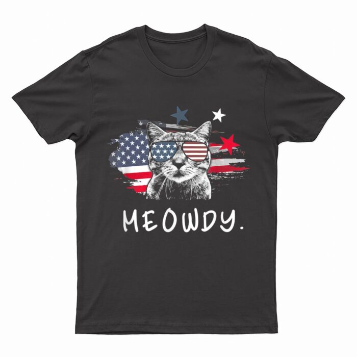 Funny Meowdy Cat Shirt Cat America Meowica Cat T-Shirt