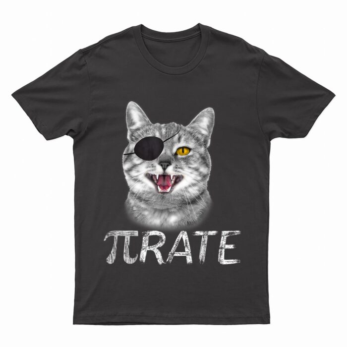 Funny Pi Day Math Science Cat Pirate T-Shirt