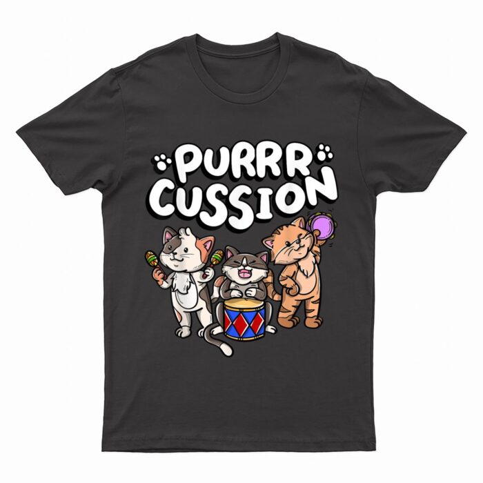 Funny Purrr Cussion Kitty Cat Percussion Player Music T-Shirt