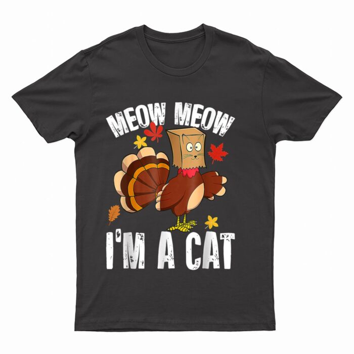 Funny Thanksgiving Cool Turkey Fake Cat T-Shirt