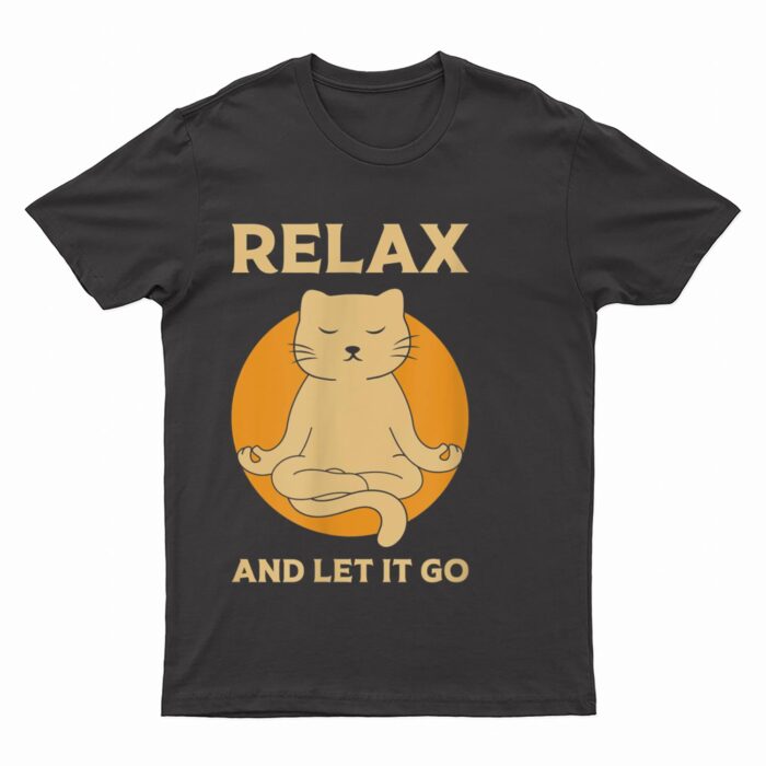 Funny cat Graphic Yoga Zen Meditation T-Shirt