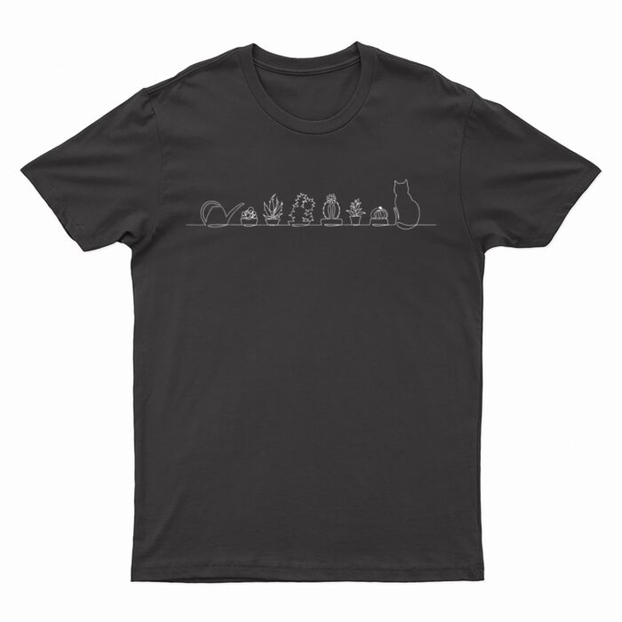 Gardening Gardener Cat Succulent Cactus Plant Lovers Funny T-Shirt