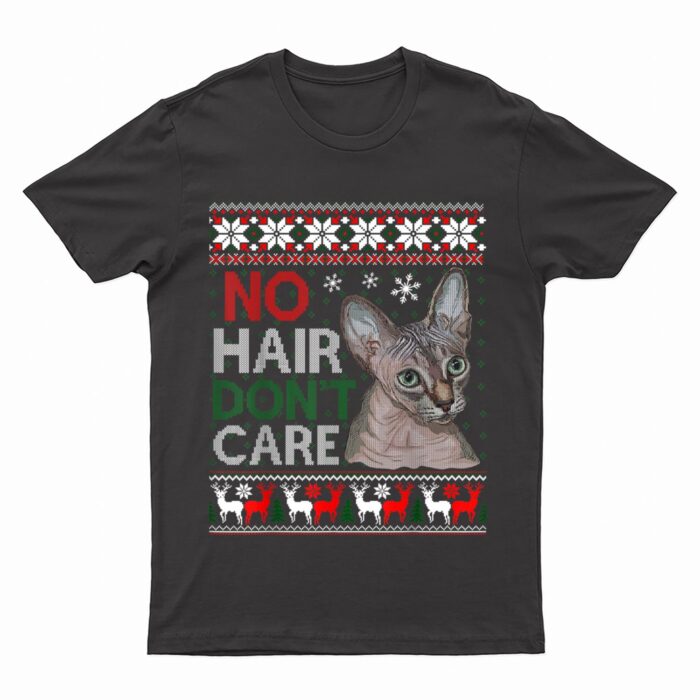 Hairless Cat Ugly Christmas Sweater Sphynx Cat T-Shirt