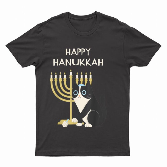Happy Hanukkah Cat  Hanukkah T-Shirt