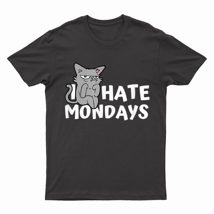I Hate Mondays Grumpy Funny Cat Monday T-Shirt