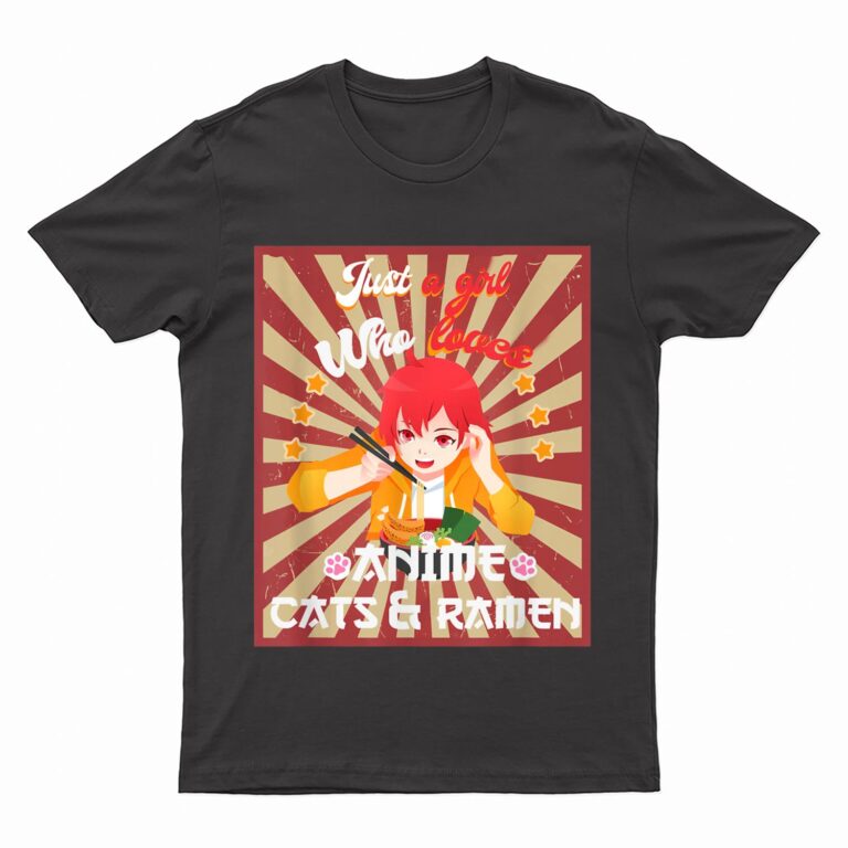 Just A Girl Who Loves Anime & Cats Kawaii Japanese Teen Girl T-Shirt
