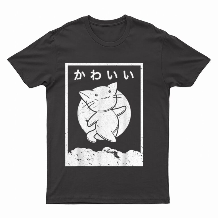 Kawaii Cat . Retro Style Anime T-Shirt