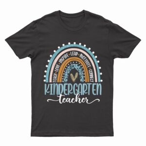 Kindergarten Teacher Leopard Rainbow First Day Of School T-Shirt