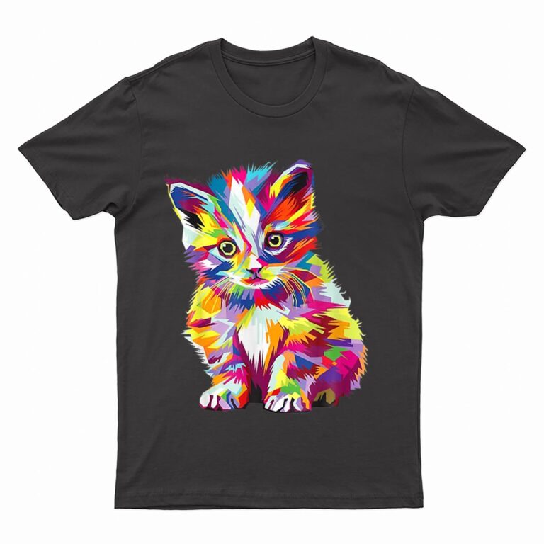 Kitten Colorful Art Gifts Cute Cat Gift For Kitten Lovers T-Shirt